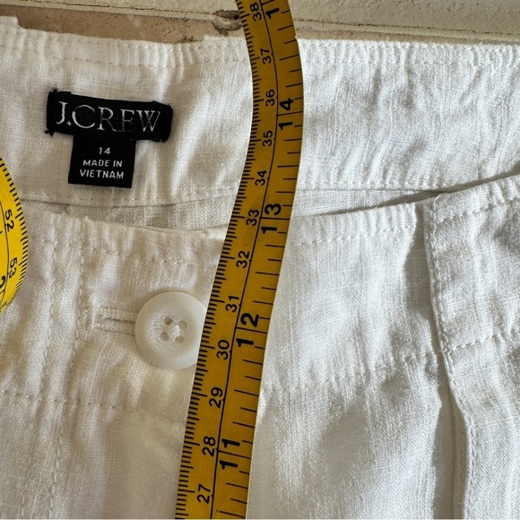 J Crew White Seaside Utility Cargo Pant Linen Blend Womens Size 14 Beach Casual - Picture 10 of 16